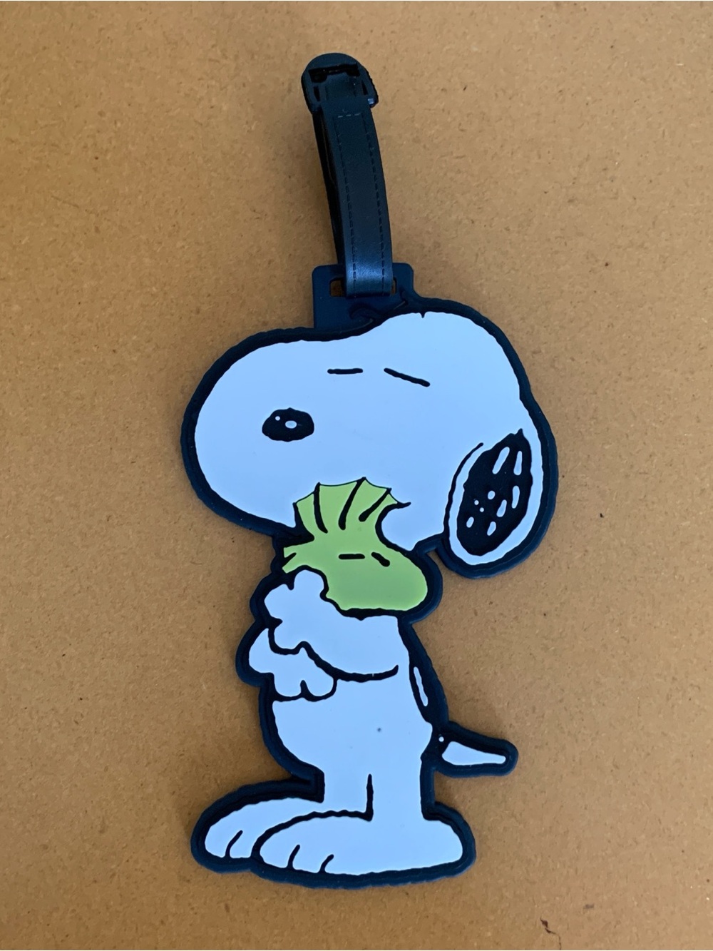 Peanuts Snoopy Holding Woodstock Plastic Luggage Tag